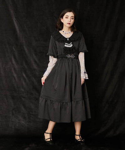 Dress with Jabot Brooch