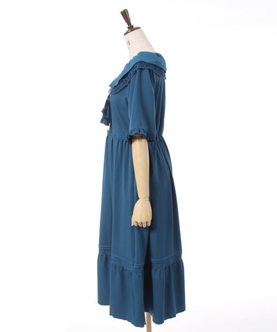 Dress with Jabot Brooch