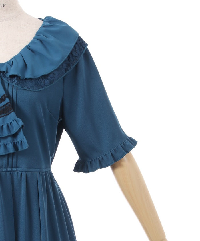 Dress with Jabot Brooch