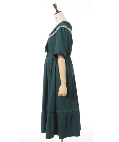 Dress with Jabot Brooch