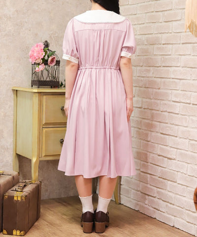 Logo Embroidery Pleated Dress