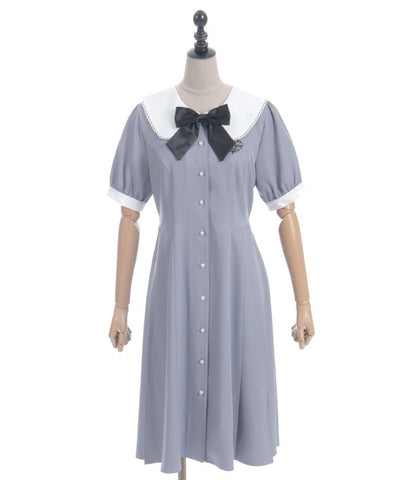 Logo Embroidery Pleated Dress