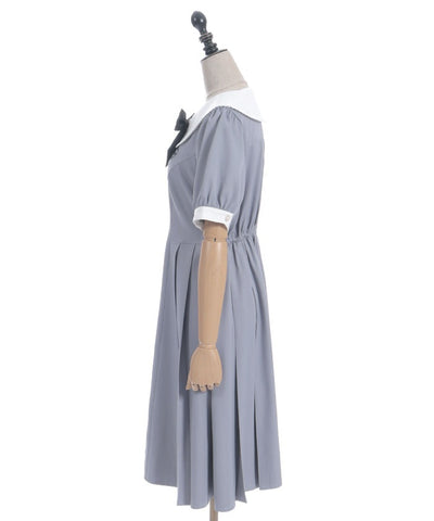 Logo Embroidery Pleated Dress