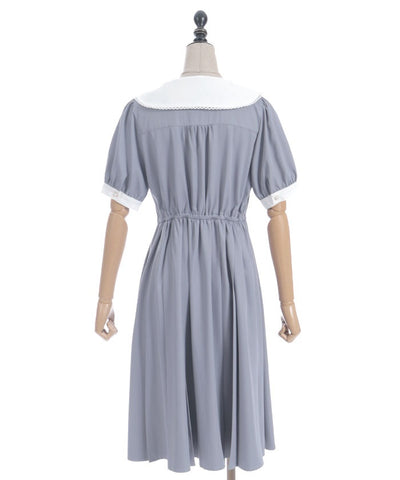 Logo Embroidery Pleated Dress