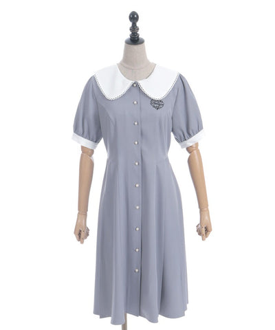 Logo Embroidery Pleated Dress