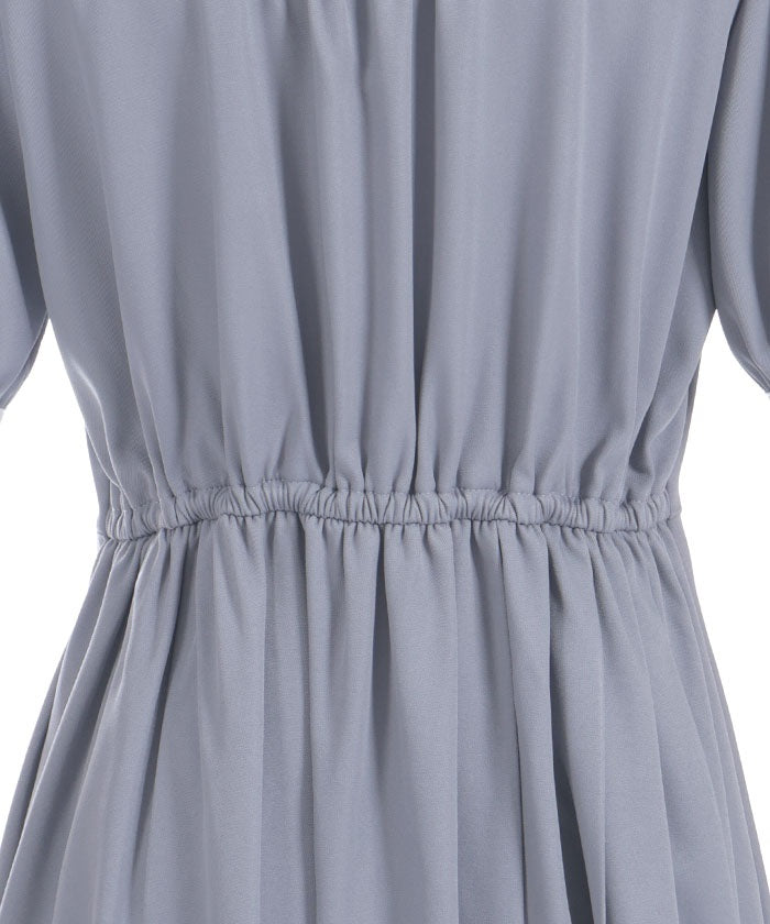 Logo Embroidery Pleated Dress
