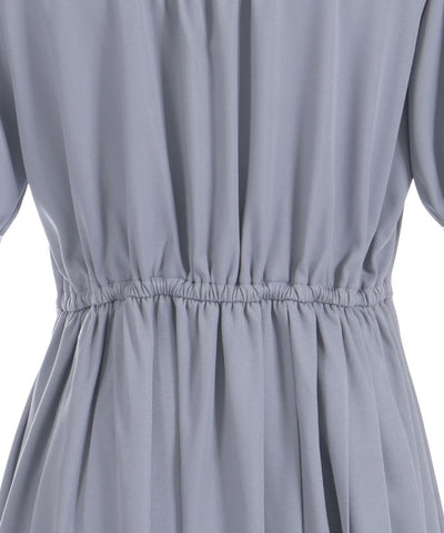 Logo Embroidery Pleated Dress