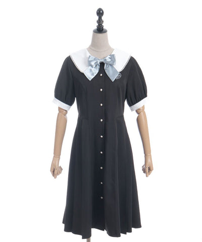 Logo Embroidery Pleated Dress