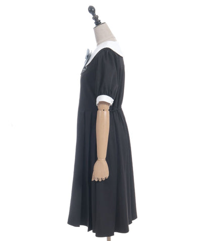 Logo Embroidery Pleated Dress