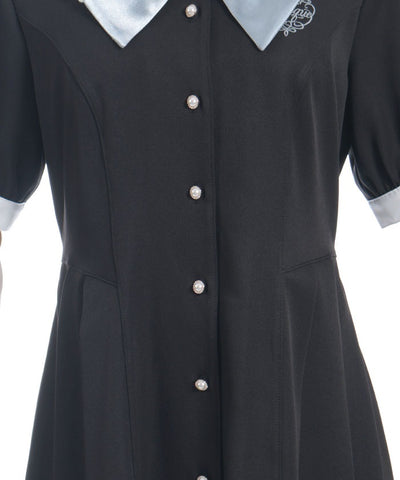 Logo Embroidery Pleated Dress