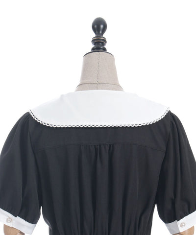 Logo Embroidery Pleated Dress