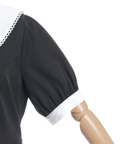 Logo Embroidery Pleated Dress