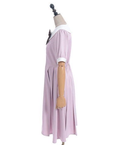 Logo Embroidery Pleated Dress