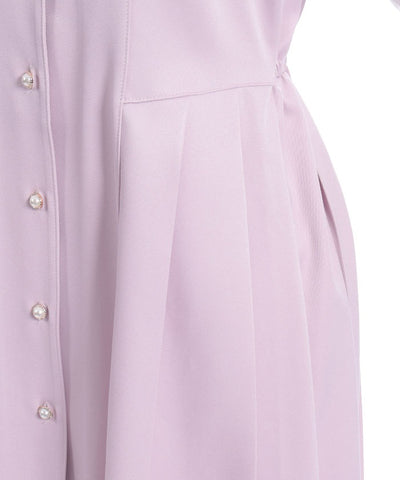 Logo Embroidery Pleated Dress