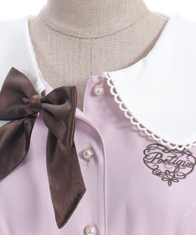 Logo Embroidery Pleated Dress