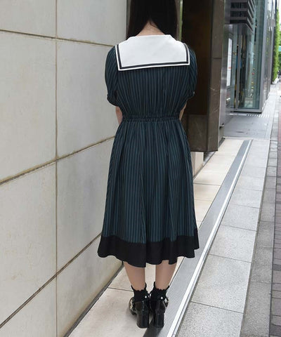 Tie & Sailor Collar Dress