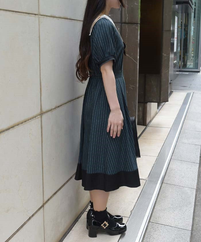 Tie & Sailor Collar Dress