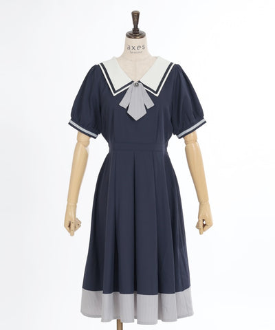 Tie & Sailor Collar Dress