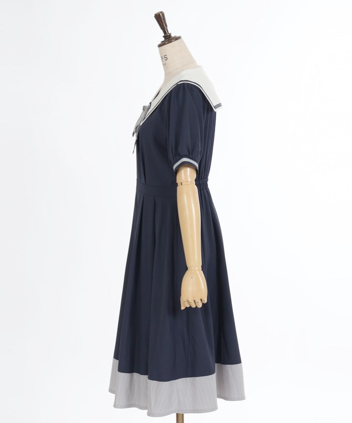 Tie & Sailor Collar Dress