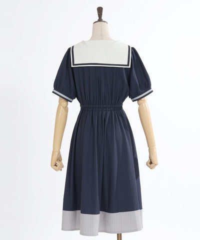 Tie & Sailor Collar Dress