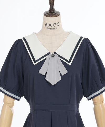 Tie & Sailor Collar Dress