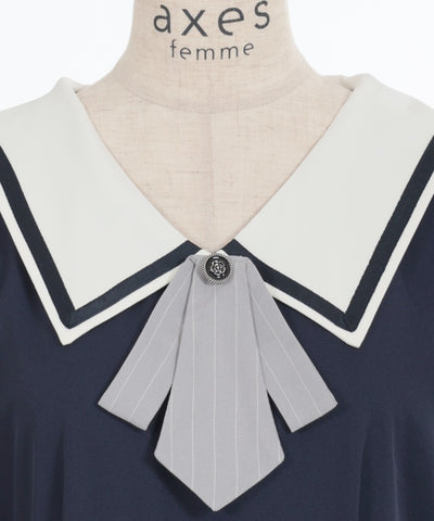 Tie & Sailor Collar Dress