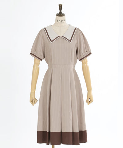 Tie & Sailor Collar Dress