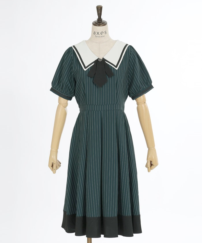 Tie & Sailor Collar Dress