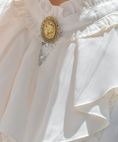 Flare Sleeve Dress with Cameo