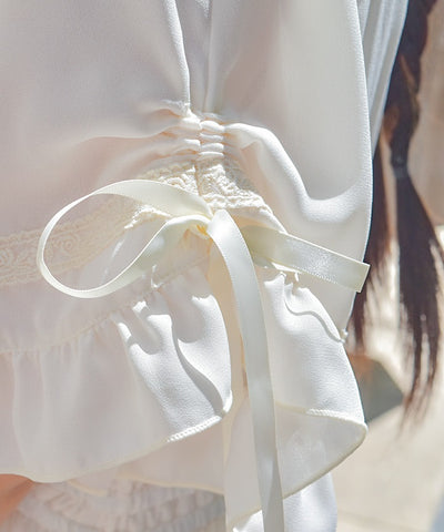 Flare Sleeve Dress with Cameo