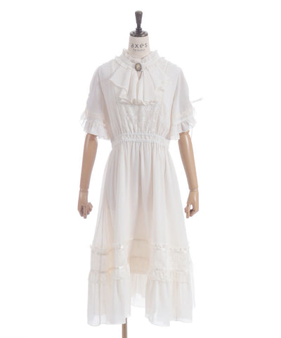 Flare Sleeve Dress with Cameo