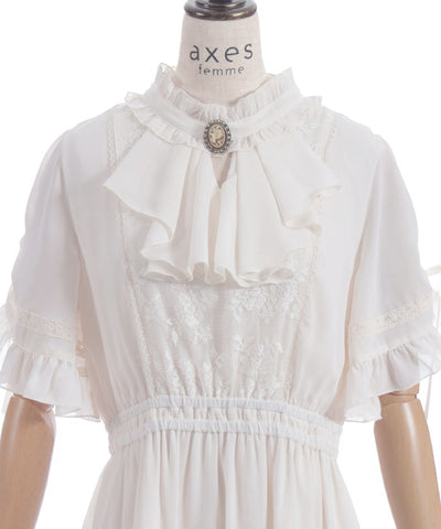 Flare Sleeve Dress with Cameo