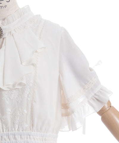 Flare Sleeve Dress with Cameo