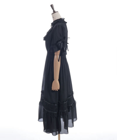 Flare Sleeve Dress with Cameo