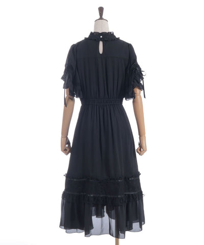 Flare Sleeve Dress with Cameo