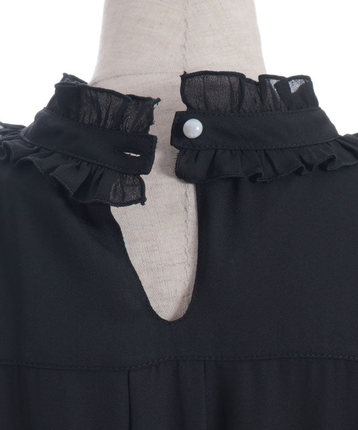 Flare Sleeve Dress with Cameo