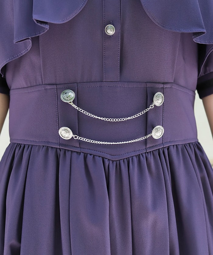 High-Waisted Flap Design Short Sleeve Dress