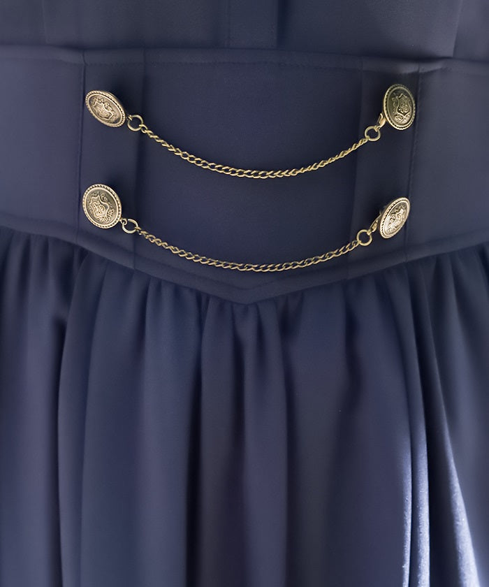 High-Waisted Flap Design Short Sleeve Dress