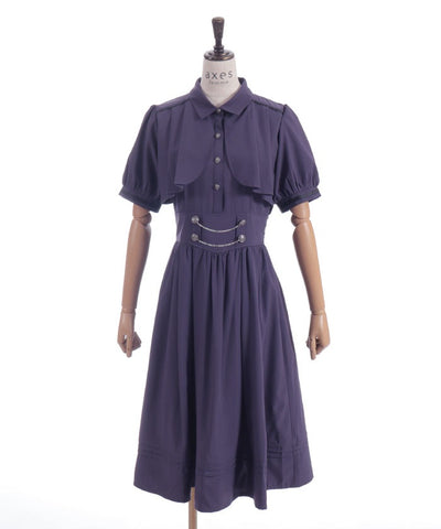 High-Waisted Flap Design Short Sleeve Dress