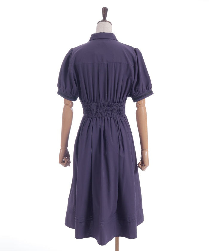 High-Waisted Flap Design Short Sleeve Dress
