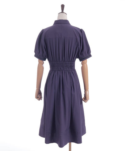 High-Waisted Flap Design Short Sleeve Dress