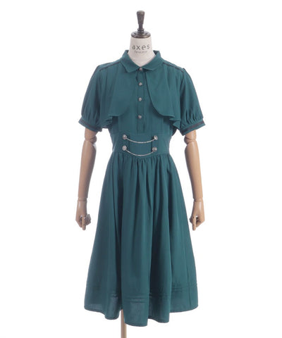 High-Waisted Flap Design Short Sleeve Dress