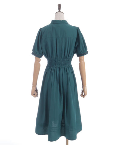 High-Waisted Flap Design Short Sleeve Dress