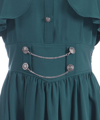 High-Waisted Flap Design Short Sleeve Dress