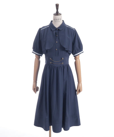 High-Waisted Flap Design Short Sleeve Dress
