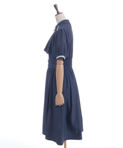 High-Waisted Flap Design Short Sleeve Dress