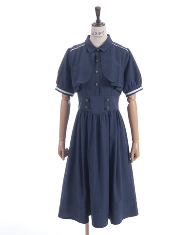 High-Waisted Flap Design Short Sleeve Dress