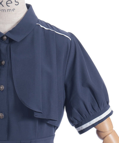 High-Waisted Flap Design Short Sleeve Dress