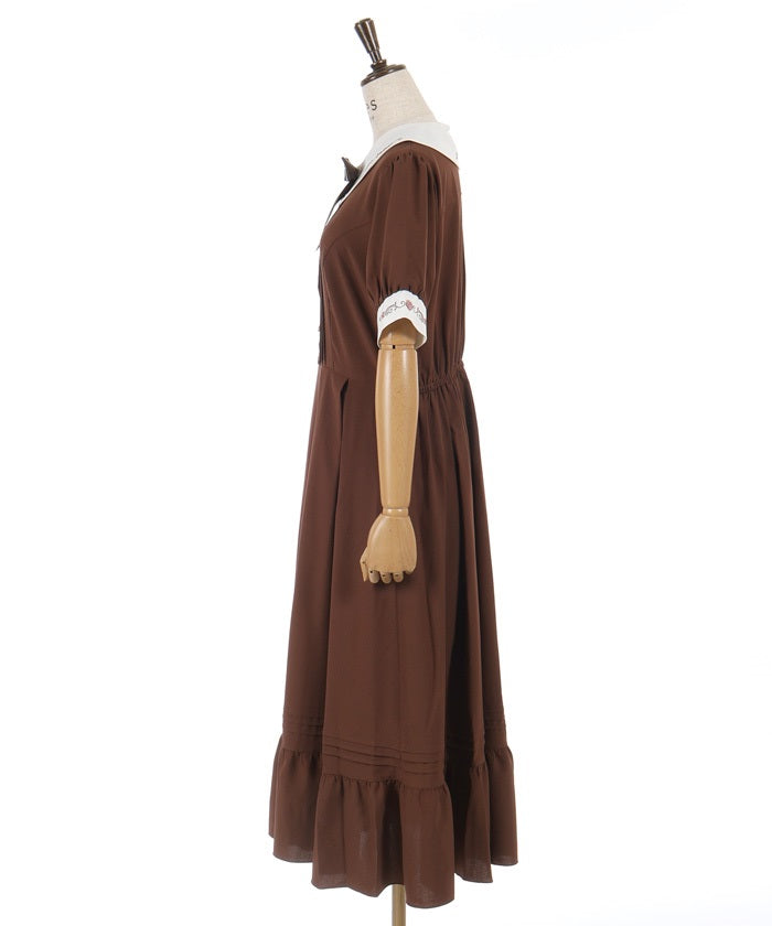 Ribbon Bleach Rose Embroidery Dress – axes femme from JAPAN