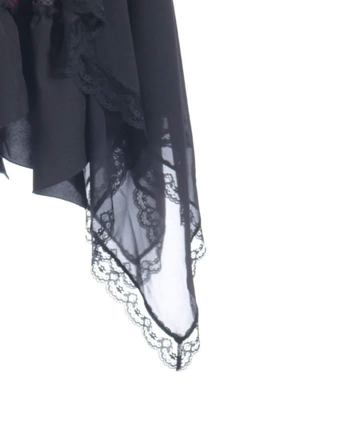 Asymmetric Frill Check Dress